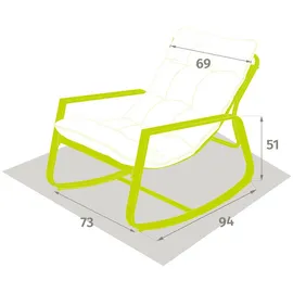 Hesperide Schaukelstuhl, Schwarz, Metall, 73x104x79.5 cm, Gartenmöbel, Gartenstühle, Liegestühle