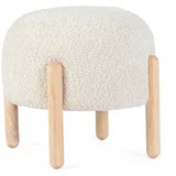 Bizzotto Hocker Dayla aus Boucle-Stoff beige