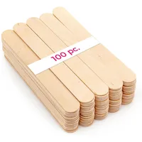 LALILL Holzspatel aus Birkenholz 100 Stück 15cm Länge Holzspachtel für Haarentfernung Auftragen Wachs Waxing Masken Holzstäbchen zum basteln Eisstäbchen Eisstiele Mundspatel Holz für Praxis
