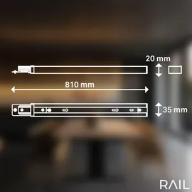 Briloner Rail Schienensystem, Zubehör, Erweiterungskomponente, Schwarz, 0,75 m - Schwarz