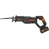 Worx WX516 Nitro Akku-Säbelsäge 20V - leistungsstark bürstenloser Motor - schneller Sägelblattwechsel - variable Schnittgeschwindigkeit - LED Licht - inkl. Akku, Schnellladegerät & 2 Sägeblätte