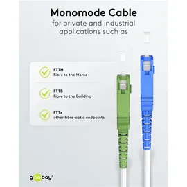 goobay 59618 Glasfaserkabel FTTH Singlemode (OS2) White, (Simplex)