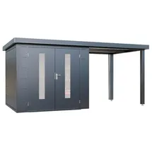 Wolff Finnhaus Premium Metall Gartenhaus Elvar 4824 Anthrazit