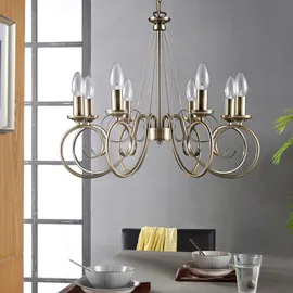 LINDBY Kronleuchter Marnia aus Metall Antik in Bronze / altmessing, für Wohnzimmer, Esszimmer, Von Lindby