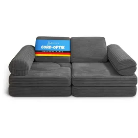 BestLivings Kindersofa modulares Spielsofa 11-teilig Schaumstoff grau
