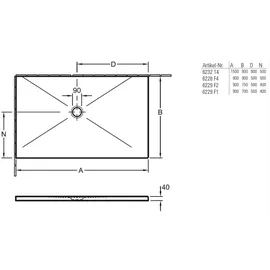 Villeroy & Boch Subway Infinity Duschwanne 90 x 90 cm, weiß