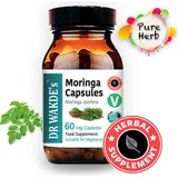 DR WAKDE'S® Natural Health Care, London DR WAKDE'S Moringa Kapseln (Moringa oleifera) 60 Veg Caps Ayurveda-Ergänzung, Vegan, Kräuter, Natürlich)