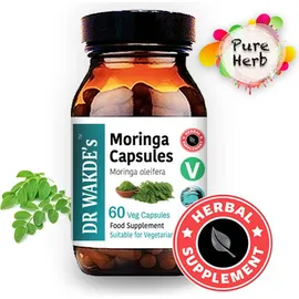 DR WAKDE'S® Natural Health Care, London DR WAKDE'S Moringa Kapseln (Moringa oleifera) 60 Veg Caps Ayurveda-Ergänzung, Vegan, Kräuter, Natürlich)