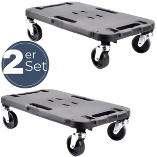GarPet 2x Transportroller Rollbrett Transportrollen Rollbrett Werkstatt Pflanzen Rollbretter Transport Möbelrollen flach Pflanzenroller eckig