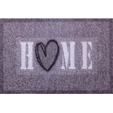 oKu-Tex Fußmatte | Schmutzfangmatte | Deco-Soft Entrance| Home mit Herz | Aufdruck | für innen | Eingangsbereich/Haustür/Treppenhaus | rutschfest | 40 x 60 cm