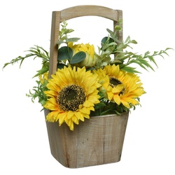 Sonnenblumen im Topf - Kunstblumen - Dekoblumen - H: 31cm - gelb