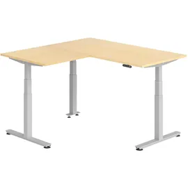 bümö Eckschreibtisch Elektrisch Höhenverstellbar Weiß