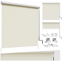 Woltu Senkrechtmarkise Balkonmarkise 100 x 240 cm beige