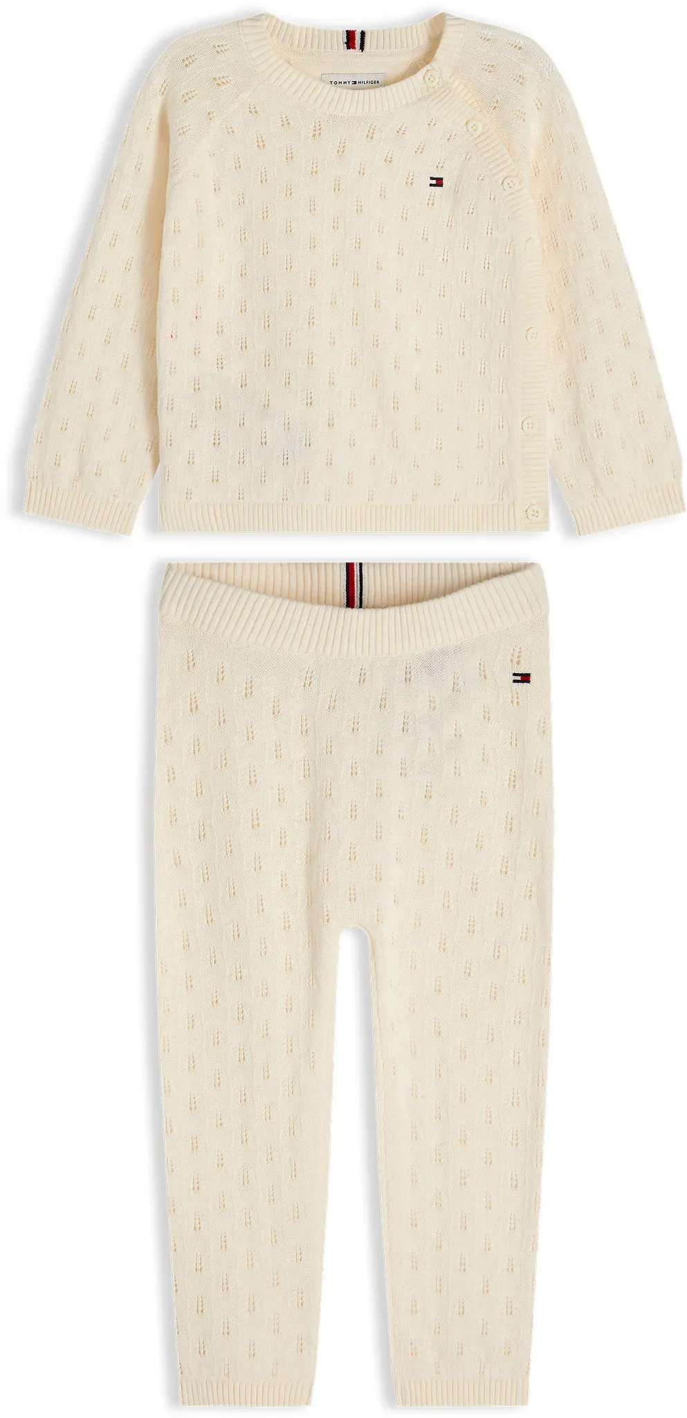 Neugeborenen-Geschenkset TOMMY HILFIGER, Mädchen, Gr. 74, beige (ivory silk), Strick, Obermaterial: 100% Baumwolle, unifarben, KOB Set-Artikel, Strick -Set für Babys