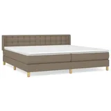 vidaXL Boxspringbett mit Matratze Taupe 200x200 cm Stoff