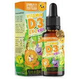 Vitamin D3 + K2 KIDS Tropfen mit Vitamin A & E, Geschmacksneutral, Vegan - Vitamin D (Flechten) 250 bis 1.000 I.E. - K2VITAL® 99,7% all-trans MK7, für Kinder ab 3 Jahren - 20ml = max. 22 Monats-Vorrat