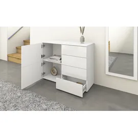 borchardt Möbel Kommode BORCHARDT MÖBEL, weiß (weiß, hg), B:93cm H:72cm T:35cm, Spanplatte, Sideboards, Kommode, Drucköffner (Push-To-Open), höhenverstellbare Einlegeböden