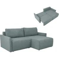 Roller Ecksofa - eisblau - Liegefunktion und Staukasten - 228x146 cm