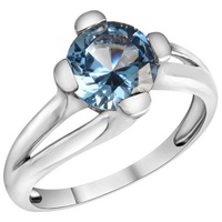 VIVANCE Fingerring »925-Sterling Silber rhodiniert«, 96078524-16 weiß + blau)