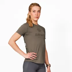 Saysky Damen Logo Combat T-Shirt braun