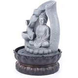 CHIMHOON Zimmerbrunnen mit LED-Beleuchtung Pumpe, Buddha Springbrunnen, Brunnendekoration, Indoor Wasserspiel Feng Shui Deko Brunnen Zier, Brunnen Deko