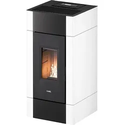 Cadel Pelletofen Cristal 9 Metall Weiß 8,5 kW Pellet Air Kamin Kaminofen belüftet