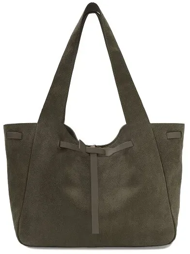 LES VISIONNAIRES Garbriella Shopper Tasche Leder 40 cm  oliv