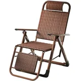 Rattan Stuhl Balkon Hochlehner for Draußen,gartenstuhl Mit Liegefunktion,drinnen Relaxsessel,liegestuhl Klappbar,Verstellbarer Rückenlehne,ergonomisch Und Atmungsaktiv,Platz Sparen. ( Color : Brown )