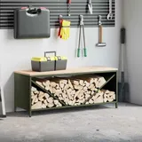 vidaXL Brennholzregal mit Holzplatte Olivgrün 100,5x35,5x40 cm - Grün