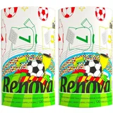 2 Stück Renova Maxi Rolle Küchenpapier - Küchenrolle - Fußball Edition - Fan Edition - 1 Rolle = 3 Standard Rollen - 120 Blätter - WM - EM