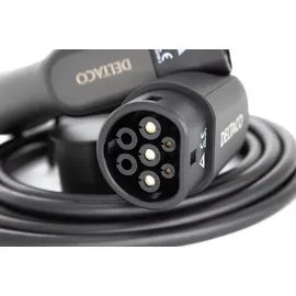 deltaco EV-Ladekabel + Tasche, Typ2 auf Typ2, 16 A, 11 kW, 3-phasig 7m