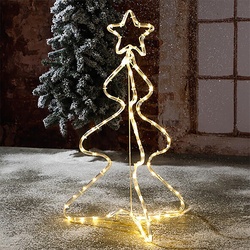 Mojawo, Weihnachtsbeleuchtung, LED Weihnachtsbaum 80 LEDs warmweiß Weihnachtsbeleuchtung 76cm