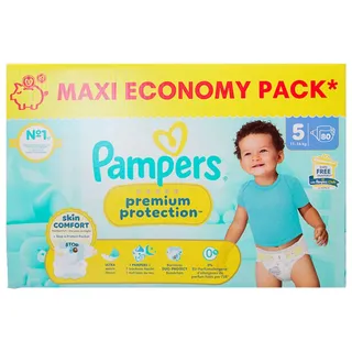 Pampers Premium Protection Skin Comfort Größe 5 Maxi Pack 80 Windeln (11-16 kg)