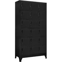 VidaXL Schließfachschrank Schwarz 90x40x180 cm Stahl