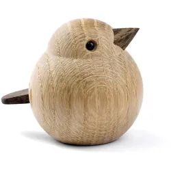 Holztier Baby Spatz - Dekofigur 5,5 x 6,8 x 6 cm Eiche natur