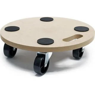 Wiltec Transportroller 250 kg 380 mm, rund, MDF Möbelroller, Rollbrett mit 4 Lenkrollen, Möbelhund als Umzugshilfe