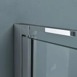 mai & mai Duschkabine Duschabtrennung mit Drehtür 90x120x195cm Hebe-senk-mechanismus inkl. Duschtasse 8mm Esg-sicherheitsglas Nano-beschichtung Ra... - Silber