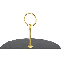Schiefer Etagere 2-Stöckig - gold