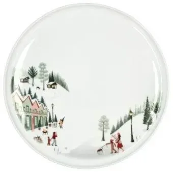 Plate flat straight edge Winter 26 cm White Ovenproof porcelain