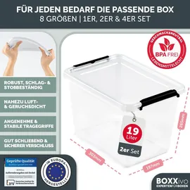 boxxivo Aufbewahrungsbox 29 x 26,5 x 39 cm 2-tlg. grau