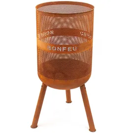 Bonfeu Bonves Ø 45cm Rost - Feuerkorb für den Garten - Feuertonne & Feuerstelle - aus stabilem Stahl - Mit Grillrost & Schürhaken zum Kochen - Feuerkorb mit Grillrost