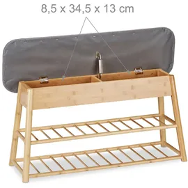 Relaxdays Mateo 90 x 28 x 48 cm braun / natur