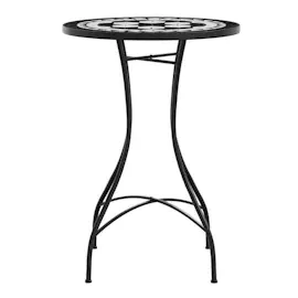 vidaXL Mosaik-Bistrotisch Schwarz und Weiß Ø50x70 cm Keramik