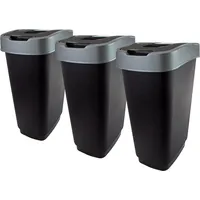 Centi 3er Mülleimer Set 50L mit Schwingdeckel, Zwei-Fach-Trennung, leicht