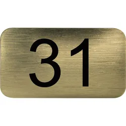 Nummernschild selbstklebend, 35 x 20 mm, Type 31, Kunststoff gold metallic