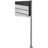ML-Design Standbriefkasten Grau inkl. Zeitungsfach