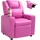 Vevor Liegestuhl Kindersessel PU-Leder 101 x 121 x 41 cm Rosa mit Fußstütze