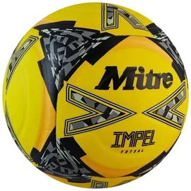 mitre Impel Futsal-Ball | Hallenfußball | Fußball mit geringer Sprungkraft Fußball, Fluoreszierendes Gelb/Schwarz/Circular-Grau, 3