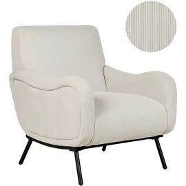 Beliani Sessel Almind Cord 78 x 71 x 70 cm Hellgrau