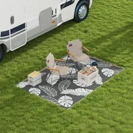 Outsunny Outdoor-Teppich 182 x 274 cm Grau/Weiß